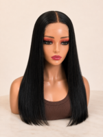 18 Inch Human Hair Yemi Natural Black Wig, 2x6 Closure, 250g - Image 4