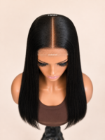 18 Inch Human Hair Yemi Natural Black Wig, 2x6 Closure, 250g - Image 2