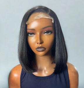 10 Inch Raw Hair Bob, Rewa Natural Black Wig, 4×4 Closure, 250g - Image 3