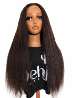 Annabelle - 26" Kinky Straight Synthetic Lace Front Wig (Natural Blowout Texture, Pre-Plucked Hairline) - Image 3
