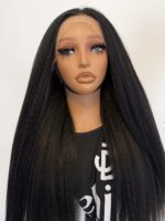 Annabelle - 26" Kinky Straight Synthetic Lace Front Wig (Natural Blowout Texture, Pre-Plucked Hairline) - Image 4