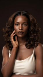 Naomi - 14 Inches Brown with Dark Roots Bouncy Curls